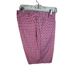 Talbots Women Size 10 Pink & White Angel Fish Pattern Women’s Shorts Beach Trip!